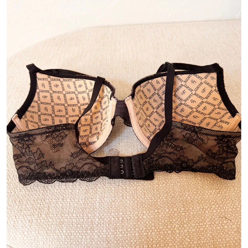 Victoria Secret Demi Uplift Bra Biofit Black Lace Underwire 34C‎